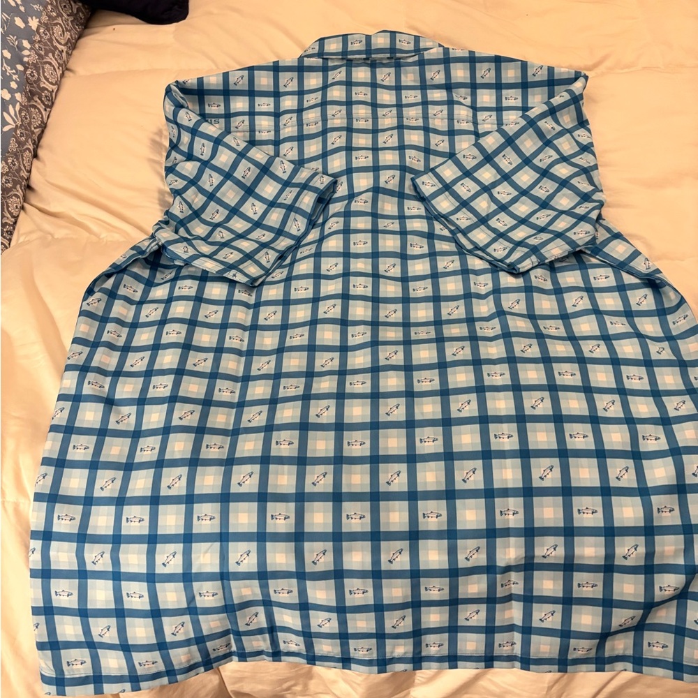 Orvis Light Blue Plaid Men's Shirt